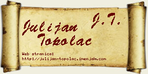 Julijan Topolac vizit kartica